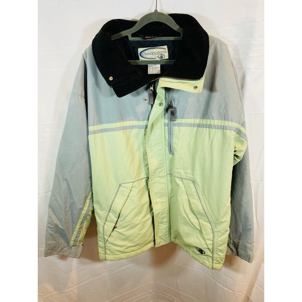 Body Glove Jacket Womens Large Green Outdoor Insulated Colorblock Waterproof